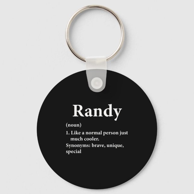Randy Name Definition Funny D  Key Ring (Front)