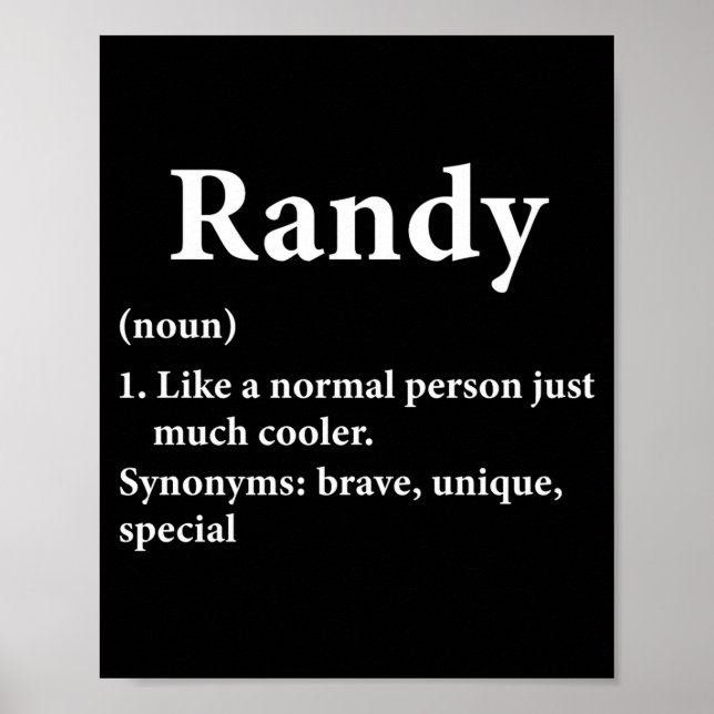 Randy Name Definition Funny D  Poster (Front)