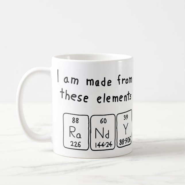 Randy periodic table name mug (Left)