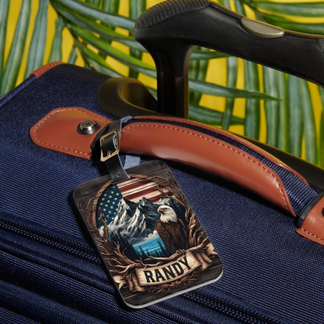 Randy's American Eagle Luggage Tag (Front Insitu 1)