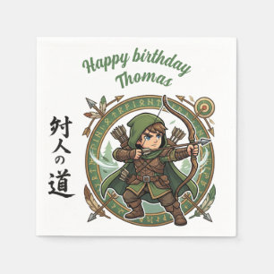 Ranger Archer RPG Hunter Anime Chibi Game Birthday Napkin