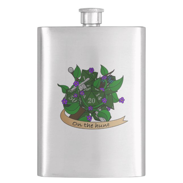 Ranger Dice Design Hip Flask (Front)