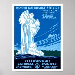 Ranger Naturalist Service ~ Yellowstone Poster