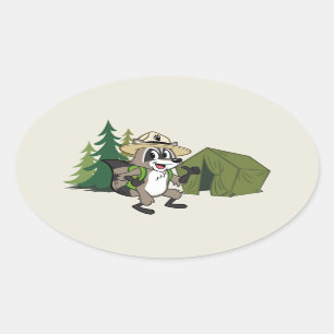Ranger Rick   Great American Campout -Tent Oval Sticker