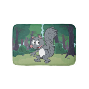 Ranger Rick Grey Squirrel Waving Bath Mat