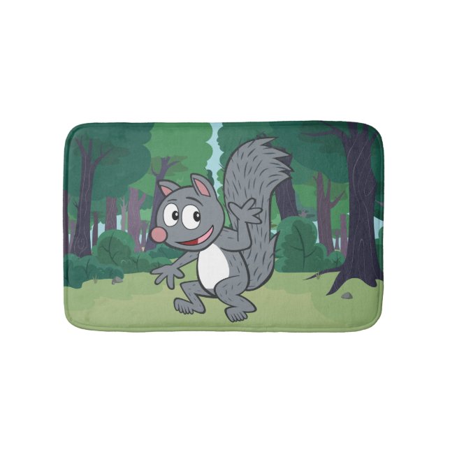 Ranger Rick | Grey Squirrel Waving Bath Mat (Front)