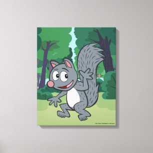 Ranger Rick Grey Squirrel Waving Canvas Print