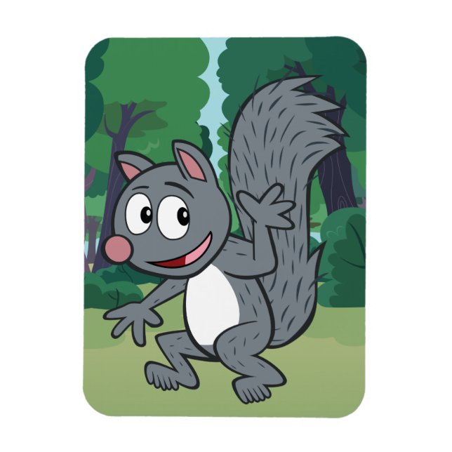 Ranger Rick | Grey Squirrel Waving Magnet (Vertical)