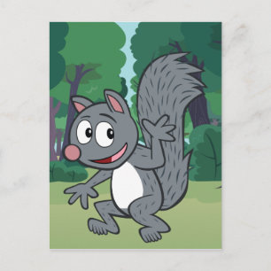 Ranger Rick   Grey Squirrel Waving Postcard