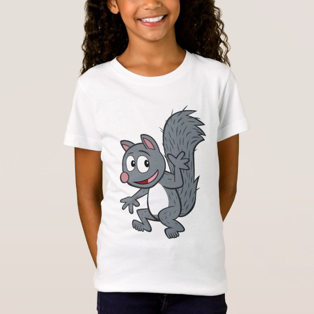 Ranger Rick | Grey Squirrel Waving T-Shirt (Front)