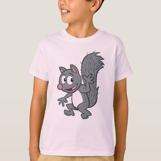Ranger Rick | Grey Squirrel Waving T-Shirt (Front)