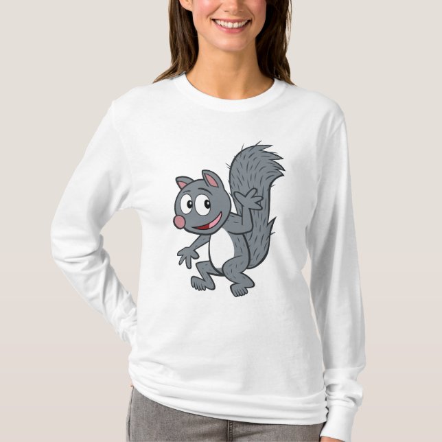 Ranger Rick | Grey Squirrel Waving T-Shirt (Front)