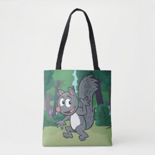 Ranger Rick   Grey Squirrel Waving Tote Bag