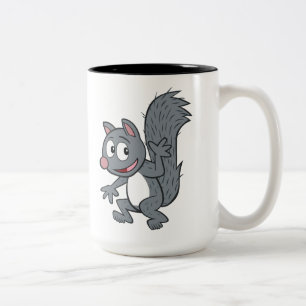 Ranger Rick   Grey Squirrel Waving Two-Tone Coffee Mug
