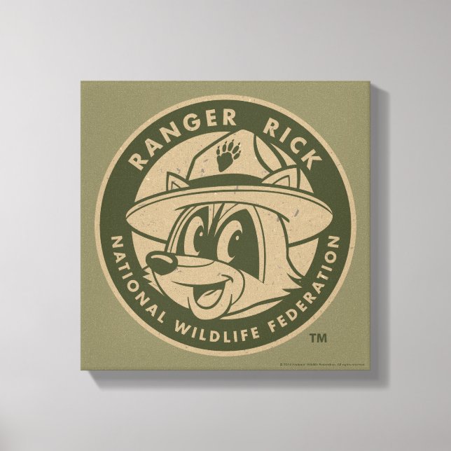 Ranger Rick | Ranger Rick Khaki Logo Canvas Print (Front)