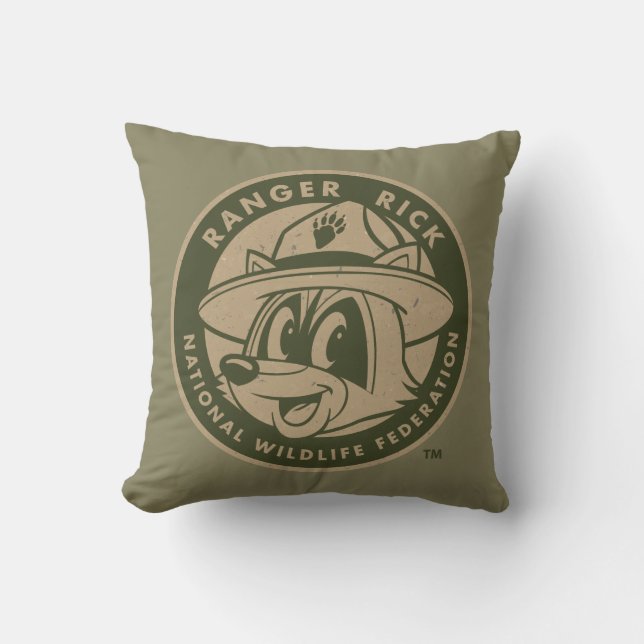Ranger Rick | Ranger Rick Khaki Logo Cushion (Front)