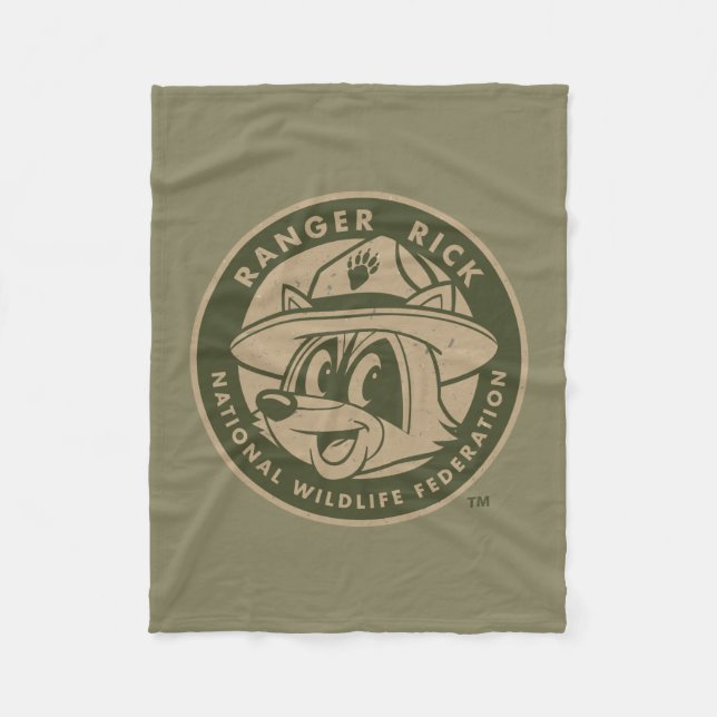 Ranger Rick | Ranger Rick Khaki Logo Fleece Blanket (Front)