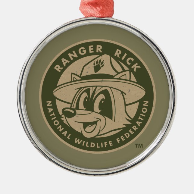 Ranger Rick | Ranger Rick Khaki Logo Metal Tree Decoration (Front)