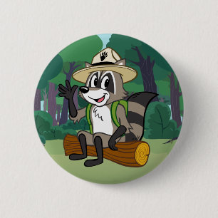 Ranger Rick   Ranger Rick Sitting 6 Cm Round Badge
