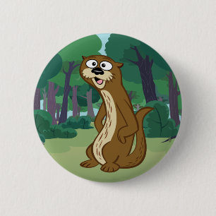 Ranger Rick   Reggie Otter 6 Cm Round Badge