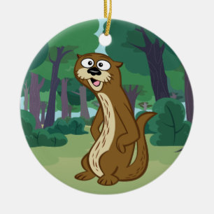 Ranger Rick   Reggie Otter Ceramic Tree Decoration