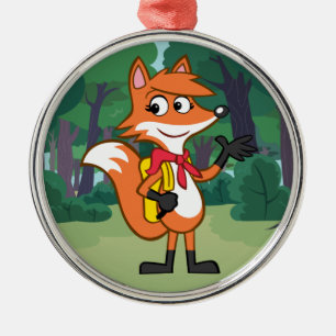 Ranger Rick   Scarlett Fox Waving Metal Tree Decoration