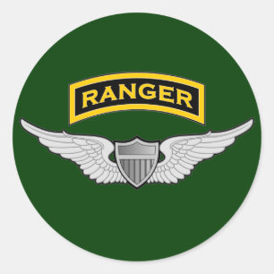 Ranger tab & Aviator wings Classic Round Sticker