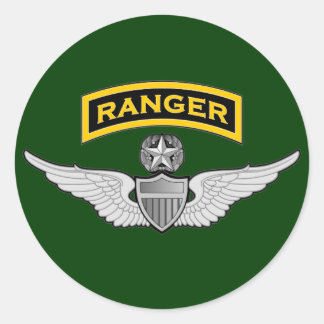 Ranger tab & Master Aviator wings Classic Round Sticker