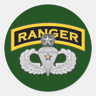 Ranger tab & Master Jump Wings - Combat Classic Round Sticker