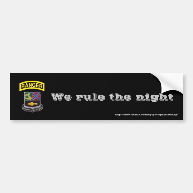Rangers, We rule the night Bumper Sticker (Front)