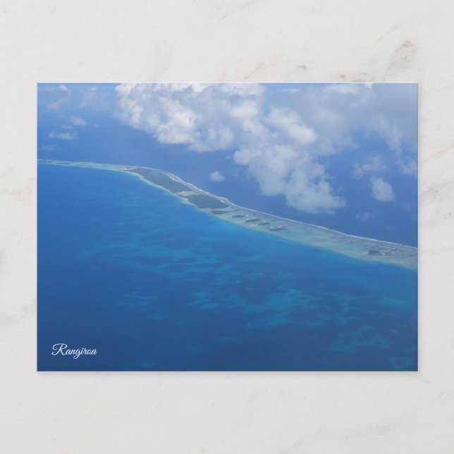Rangiroa aeroplane view postcard (Front)