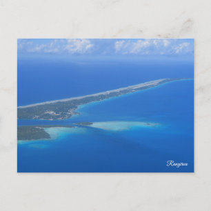 Rangiroa from aeroplane holiday postcard