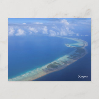 Rangiroa from airplane holiday postcard