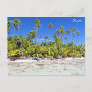 Rangiroa palm trees holiday postcard