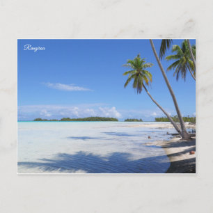 Rangiroa palm trees postcard