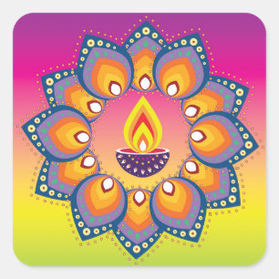 Rangoli 001 square sticker