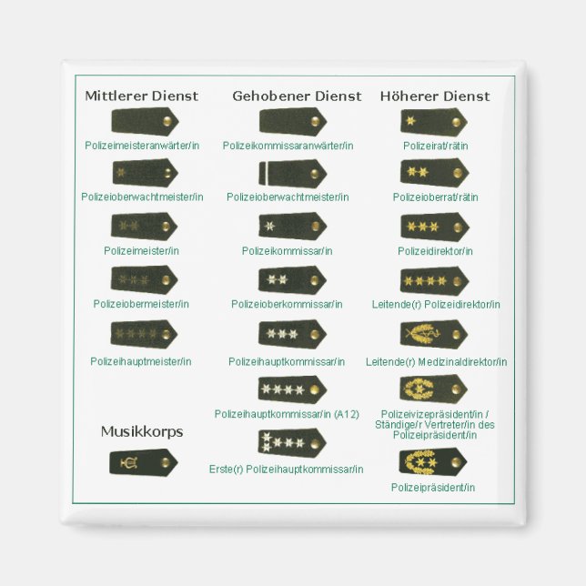 rank badge Police Germany Magnet (Front)