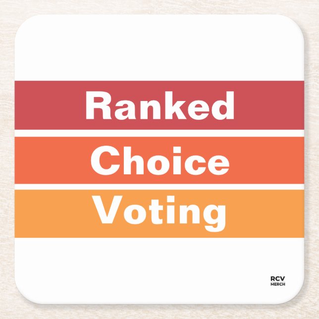 Ranked Choice Voting 3 stripes coasters (Front)