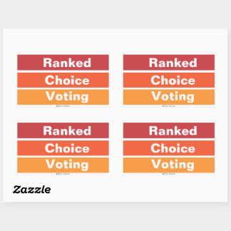 Ranked Choice Voting 3 Stripes Rectangular Sticker