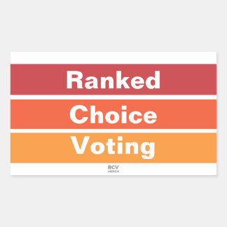 Ranked Choice Voting 3 Stripes Rectangular Sticker