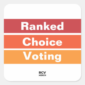 Ranked Choice Voting 3 Stripes Square Sticker