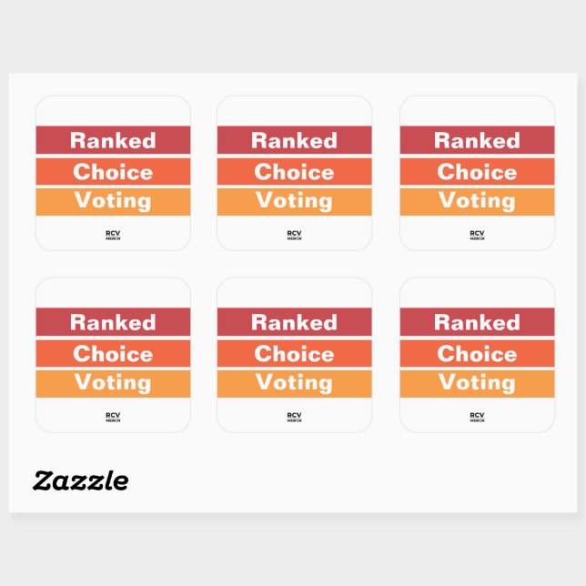 Ranked Choice Voting 3 Stripes Square Sticker (Sheet)
