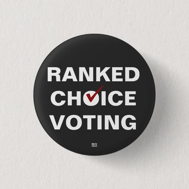 Ranked Choice Voting check 3 Cm Round Badge (Front)