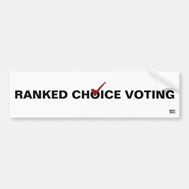Ranked Choice Voting check Bumper Sticker (Front)