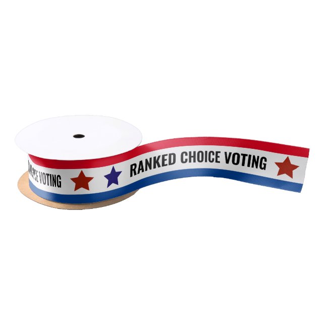 Ranked Choice Voting Vote Political RCV Ribbon Satin Ribbon (Spool)