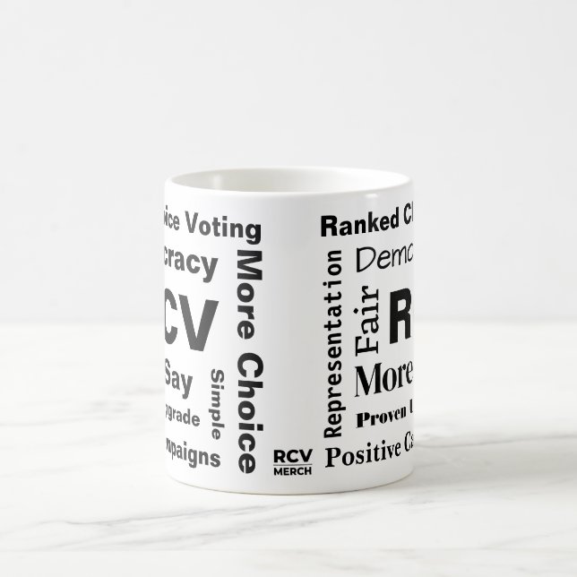 Ranked Choice Voting words 11 oz Coffee Mug (Center)