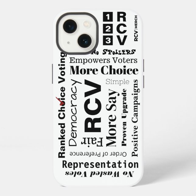 Ranked Choice Voting words Case-Mate Barely There iPhone Case (Back)