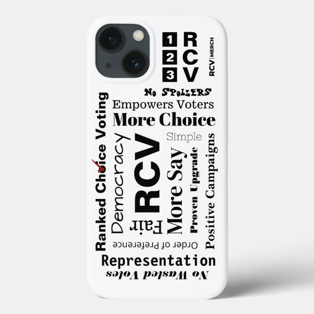 Ranked Choice Voting words Case-Mate Barely There iPhone Case (Back)