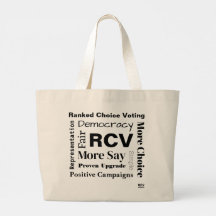 Ranked Choice Voting words Large Tote Bag