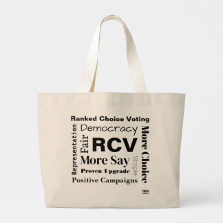 Ranked Choice Voting words Large Tote Bag